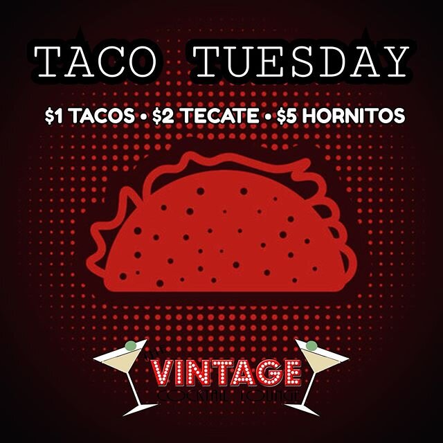 COME GET YOUR TACO TUESDAY ON! OPEN @4pm &bull; SLINGING $5 HORNITOS SHOTS &amp; SERVING UP $1 TACOS &bull; COME SAY &ldquo;HI&rdquo; to @thescarsville &amp; @spartanspin 🤘🏽SEE YOU SOON!!! ⚡️WINNER - Best Dive Bar in OC 🍸The Swankiest Dive In Town