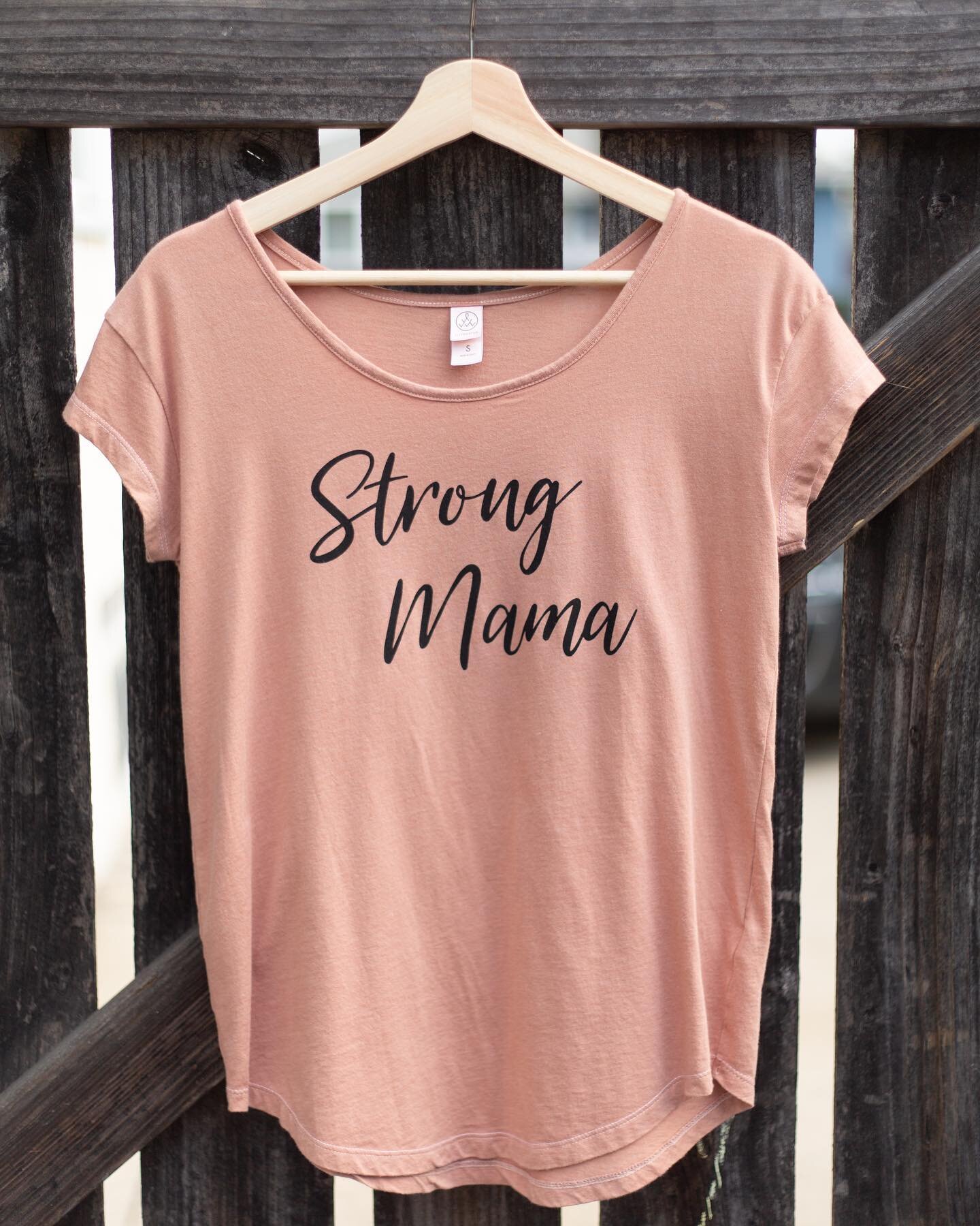 Naturally Hand-Dyed Strong Mama Tee!

Dyed by Megan with Quebracho Rojo (Hardwood from a tree found in Argentina) and screen printed with water-based ink! 
Fabric is 60% Cotton 40% Modal (from a beechwood tree) - even softer than cotton! 
Limited Run