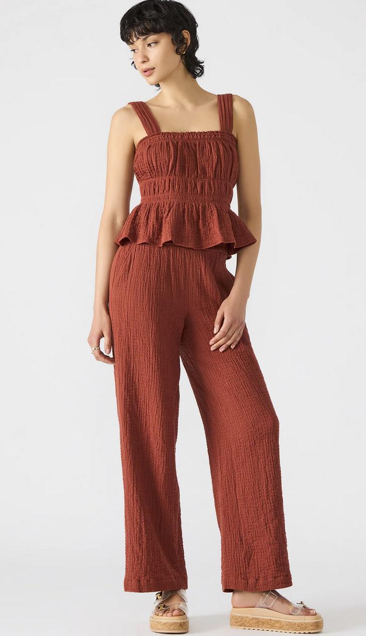 Gabariell Gauze Top in Brick