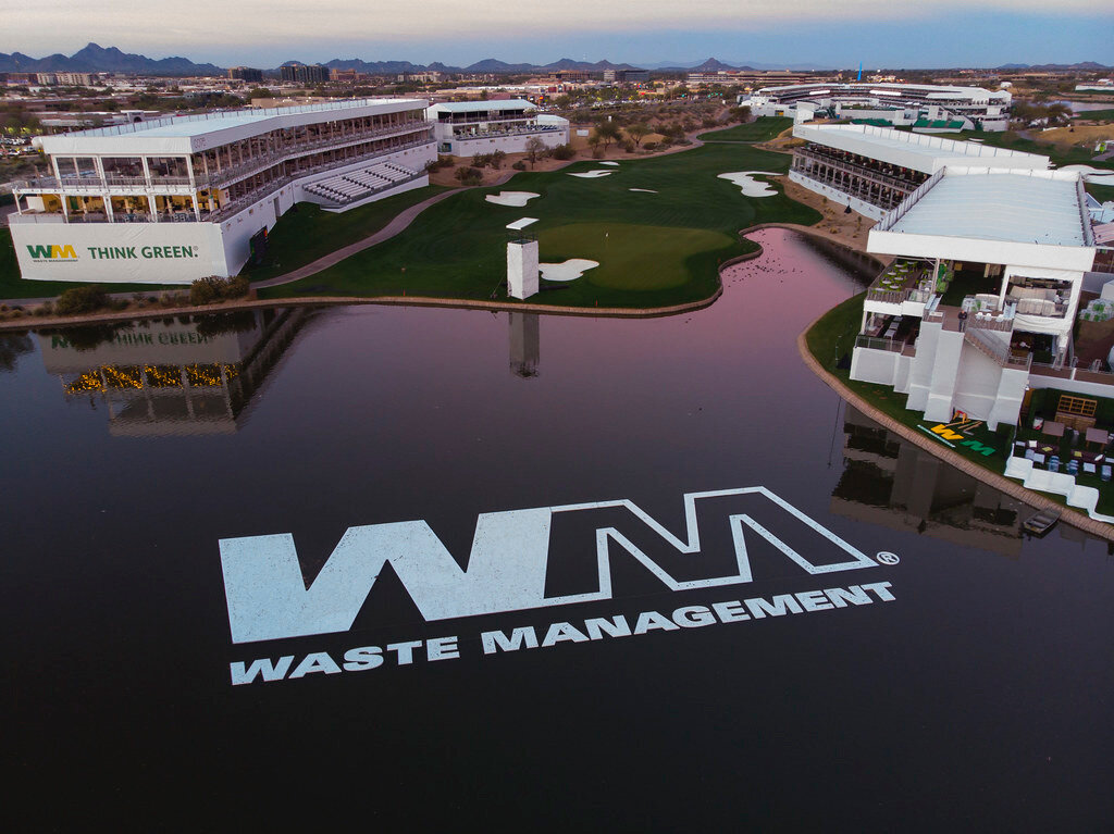 Waste Management Floating Golf Ball Lake Sign