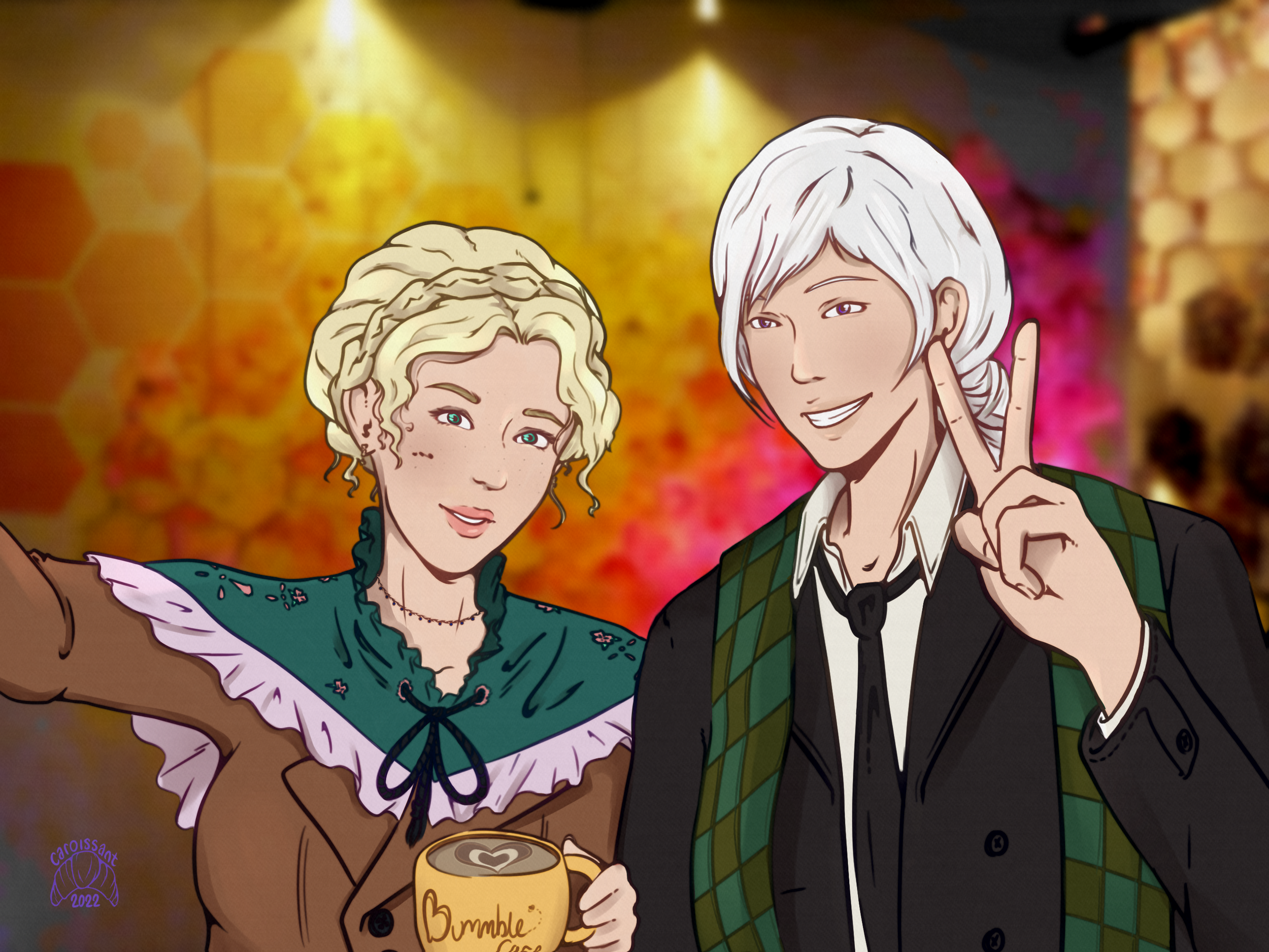 Riezzabeth and Ren at the cafe VER 2.png