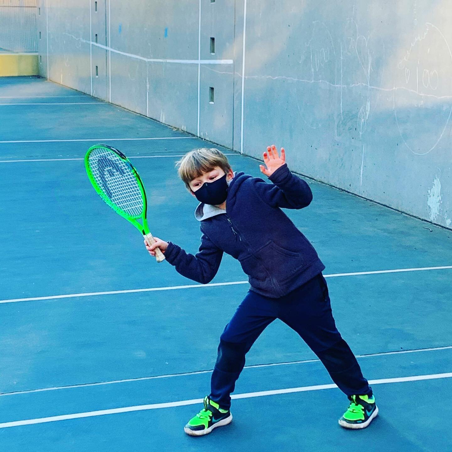 Look at this kid! He&rsquo;s never hit the ball for an hour according to his mom. #longislandcity #lic #lickids #tennisforkids #activitiesforkids