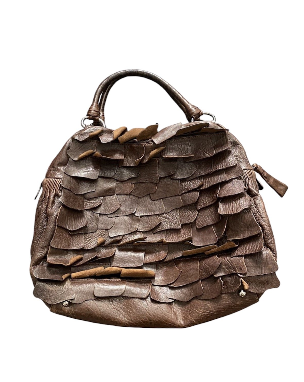 Miu Miu Fish Scale Brown Leather Bag