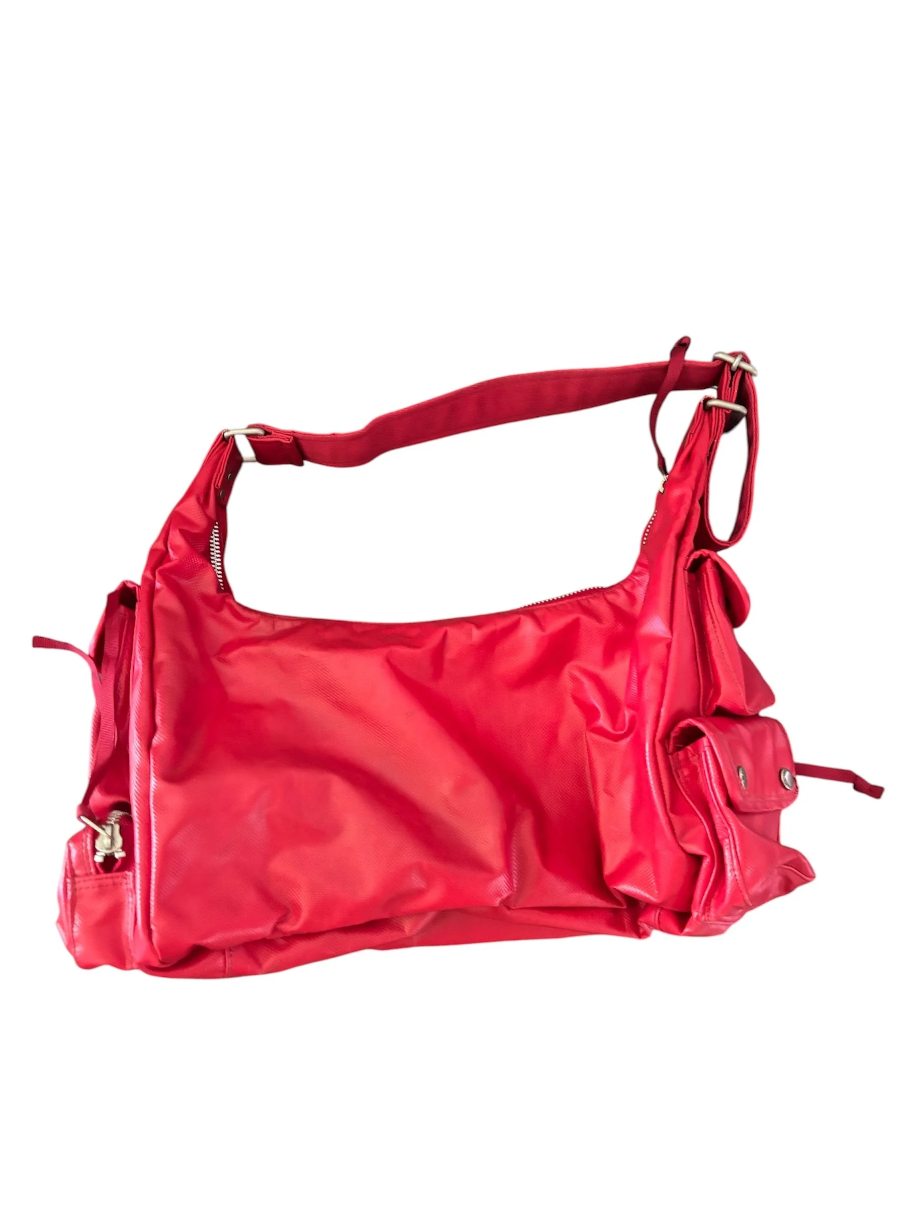 Junya Watanabe   Spring Summer 2005  Red Cargo Shoulder Bag, multi-pocket 