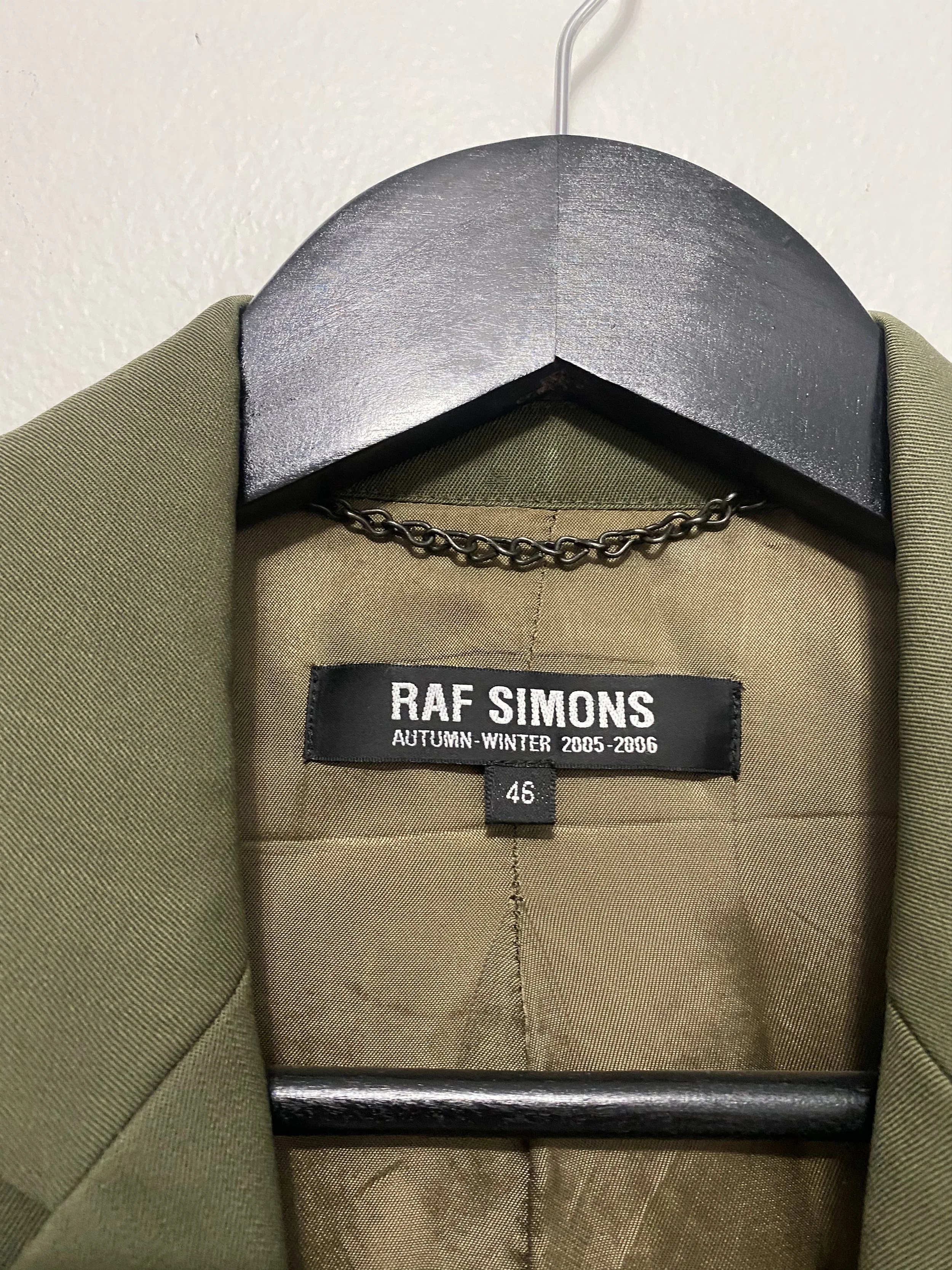 Raf Simmons   Fall Winter 2005   Olive Blazer   SIze 46 | Small