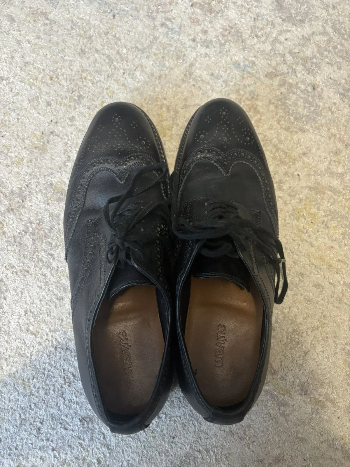 Sulvam   Black Leather Shoes   Tagged Size Medium | Fits my size 10 foot