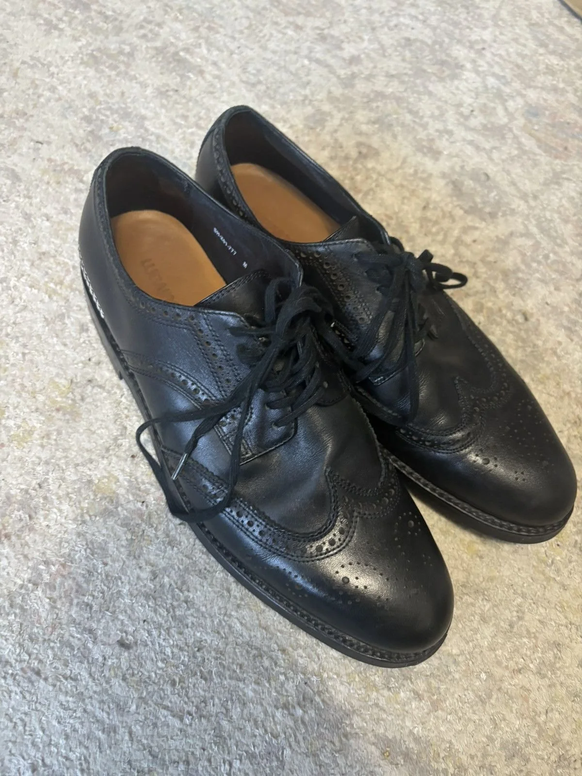 Sulvam   Black Leather Shoes   Tagged Size Medium | Fits my size 10 foot