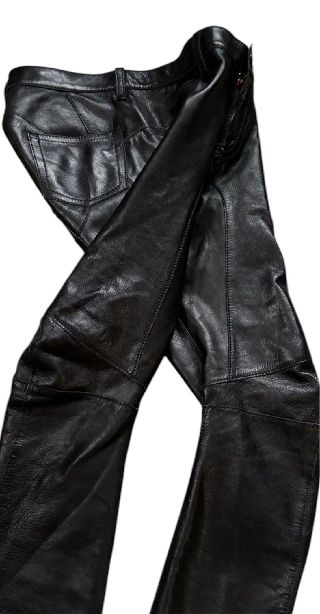 Junya Watanabe AD 2004 Wrapped Leather Pants, Black Tagged Size Medium