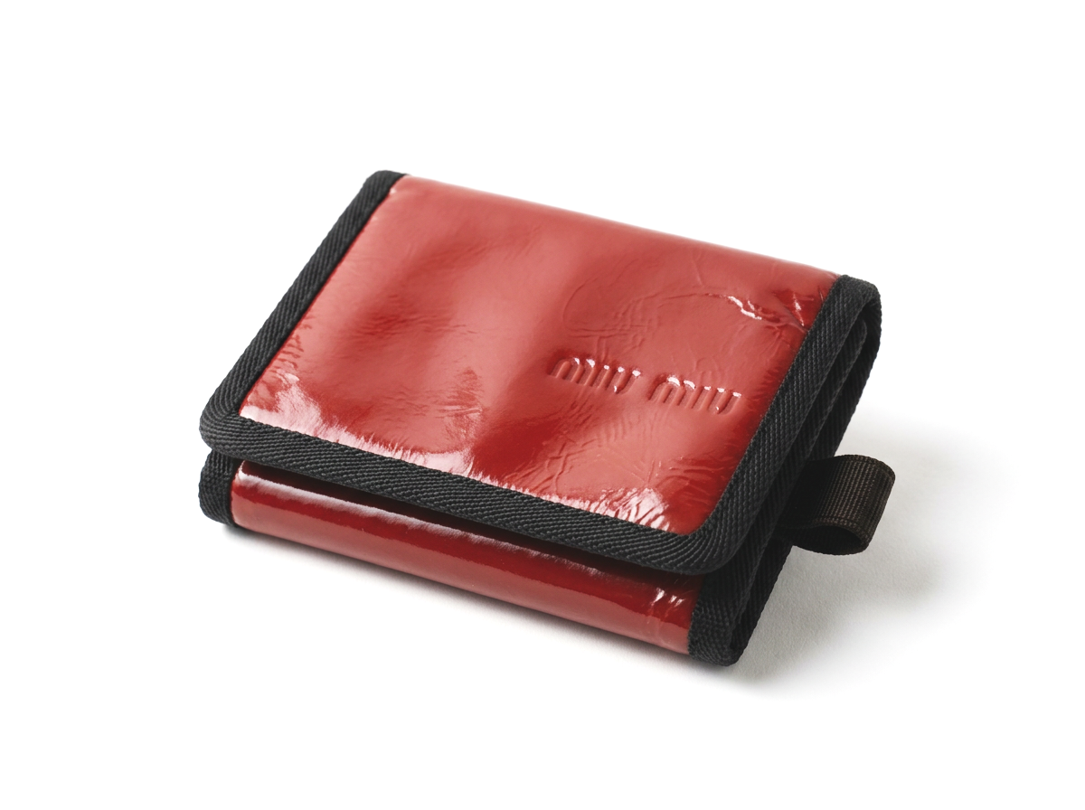 Miu Miu  1990s era   Red Orange Enamel Folding Wallet    Condition 6/10