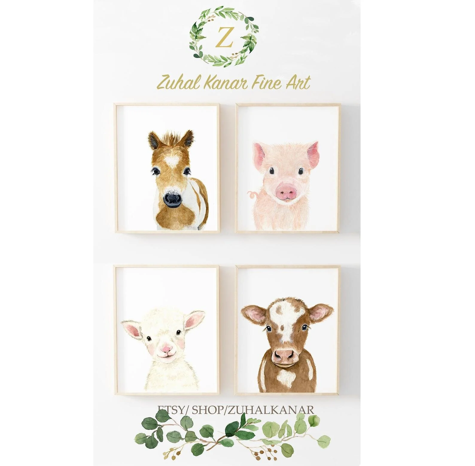 Neutral Farm Animal Set of 4