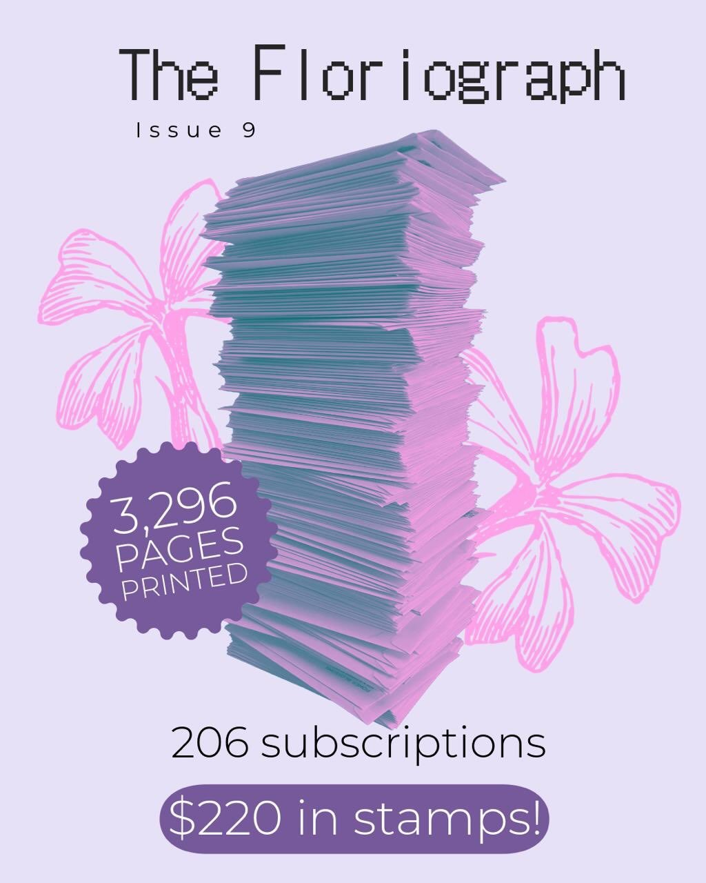 The newsletter is all printed and sent out! We print and pack the newsletter ourselves so it takes a little time to get out but it is totally worth it!