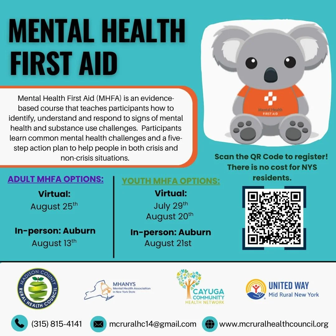 Adult Mental Health First Aid Training - Virtual