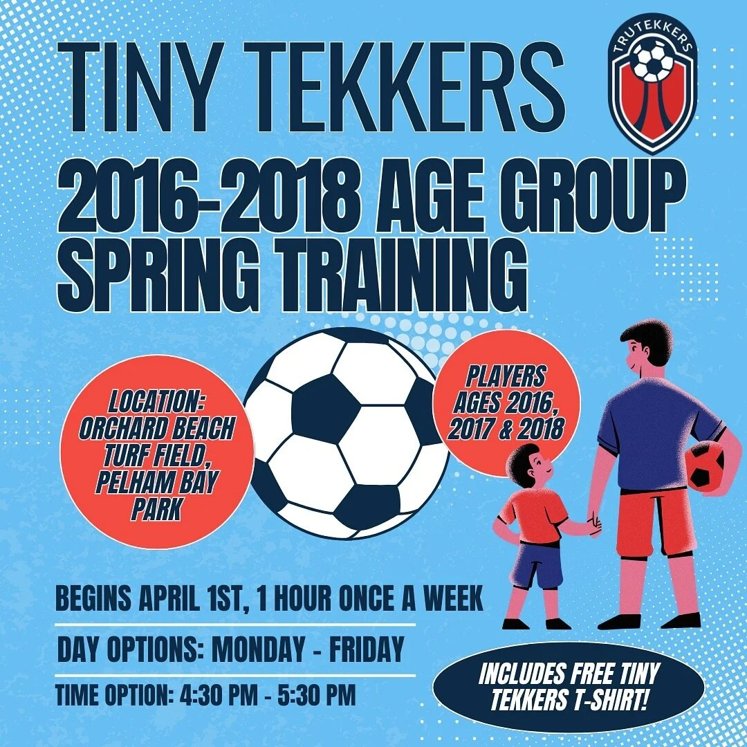 ⚽️🌼The Bronx&rsquo;s Premier Soccer Program is back this Spring!
⚽️Spring into Soccer with Tru Tekkers Soccer Club&rsquo;s Tiny Tekkers Spring Training 🏆 - the premier soccer program for kids born in 2016-2018. Dive into 10 weeks of dynamic, fun-fi