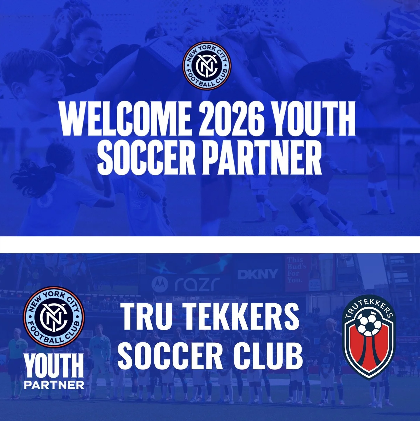 🚨🗽Tru Tekkers SC is excited to announce that we are a New York City Football Club Youth Soccer Partner for the 2026 season. Through this relationship, our community will have access to matchday ticketing discounts, new stadium priority, gameday exp