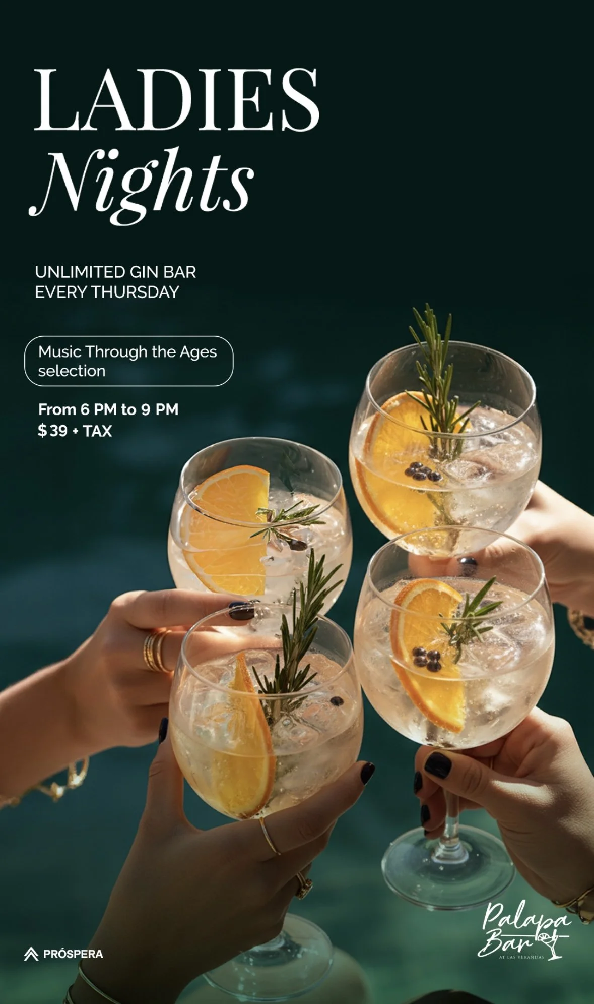 Ladies Nights at Palapa Bar: Unlimited Gin Bar Every Thursday