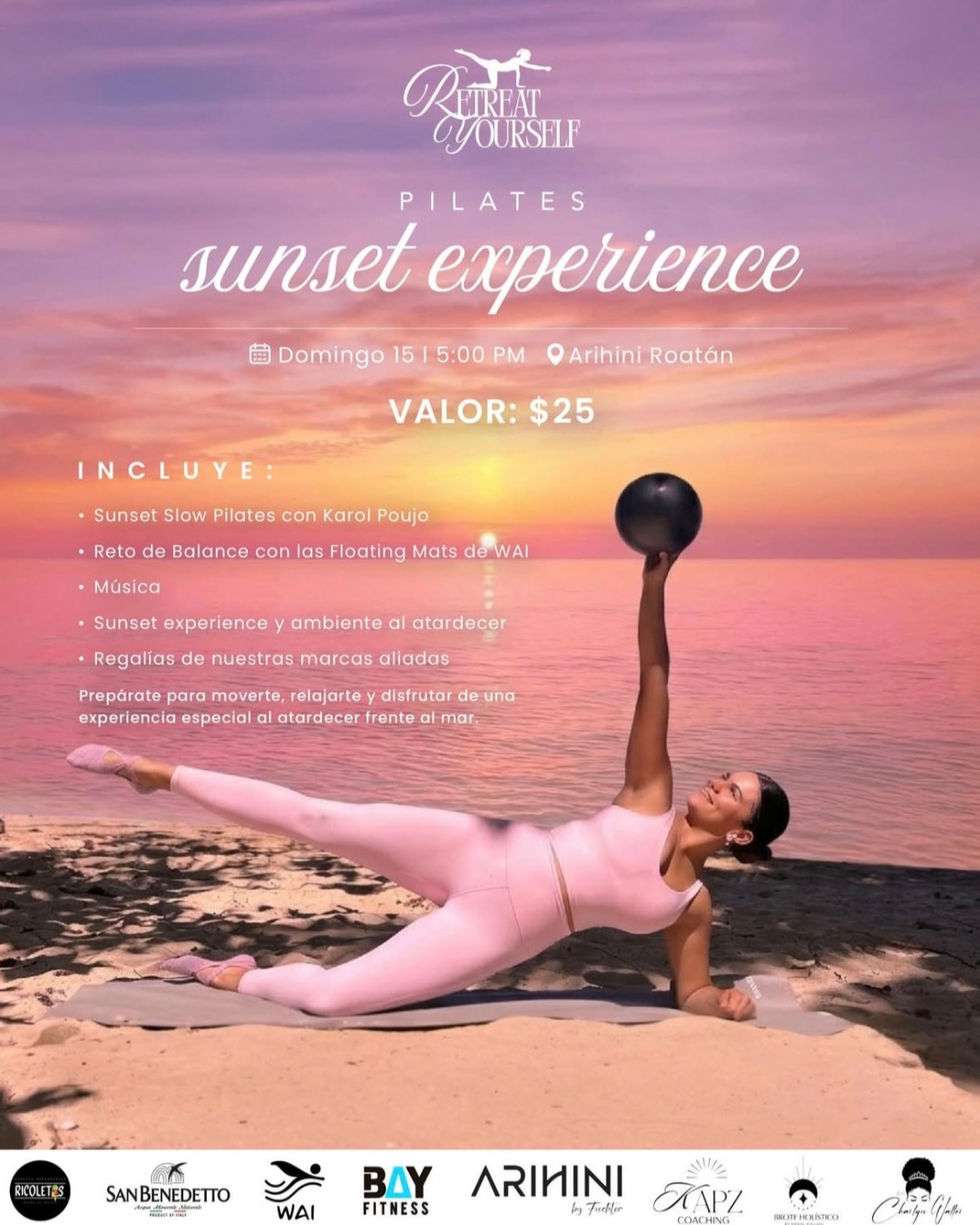 Pilates Sunset Experience in Roatán: Wellness by the Caribbean Sea