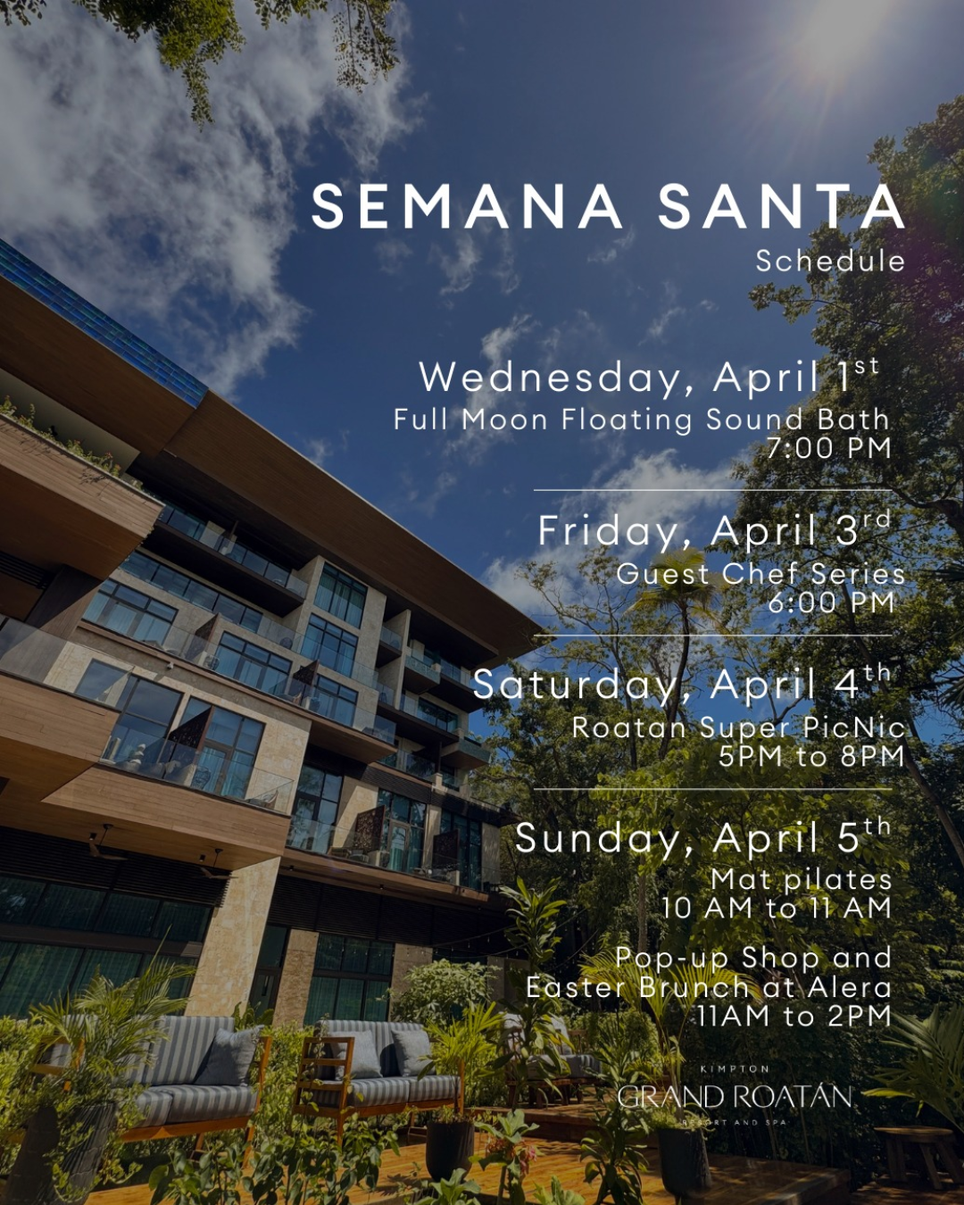 Semana Santa Events Kimpton Grand Roatan