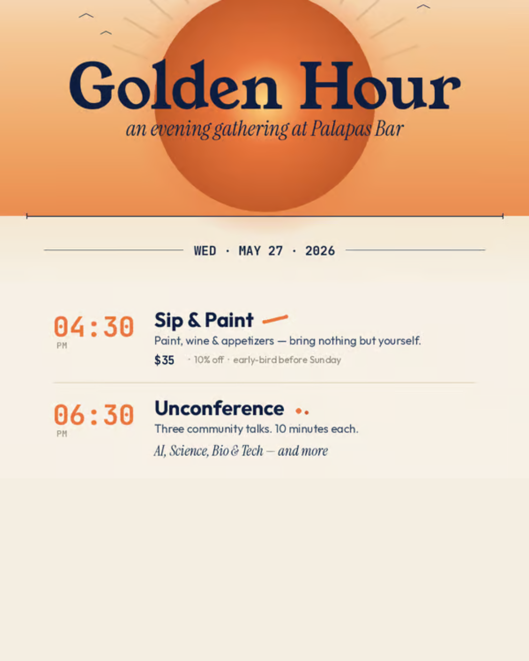 Golden Hour at Palapas Bar Brings Creativity, Conversation, and Sunset Views to Próspera ZEDE