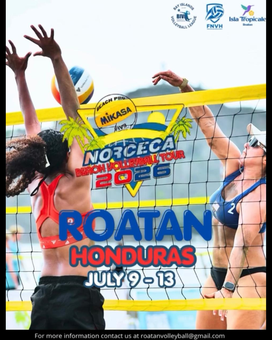 Roatán to Host the 7th NORCECA Beach Volleyball Tour This July