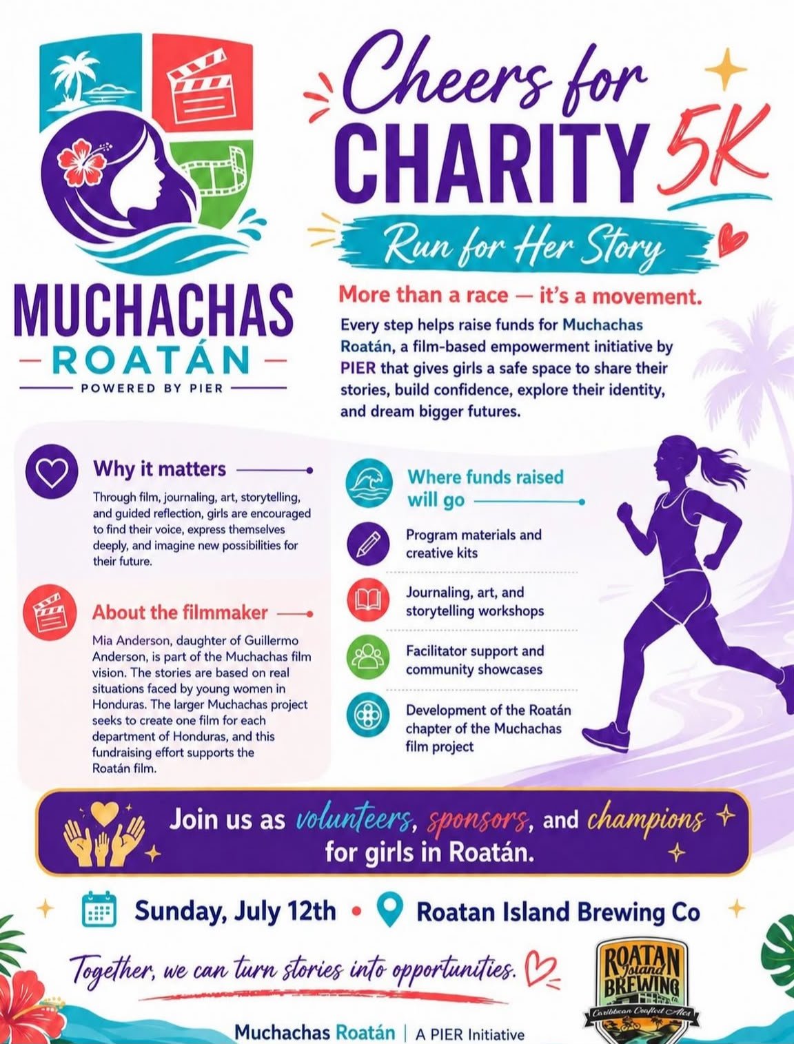 Cheers for Charity 5K: Run for Her Story and Support Girls in Roatán