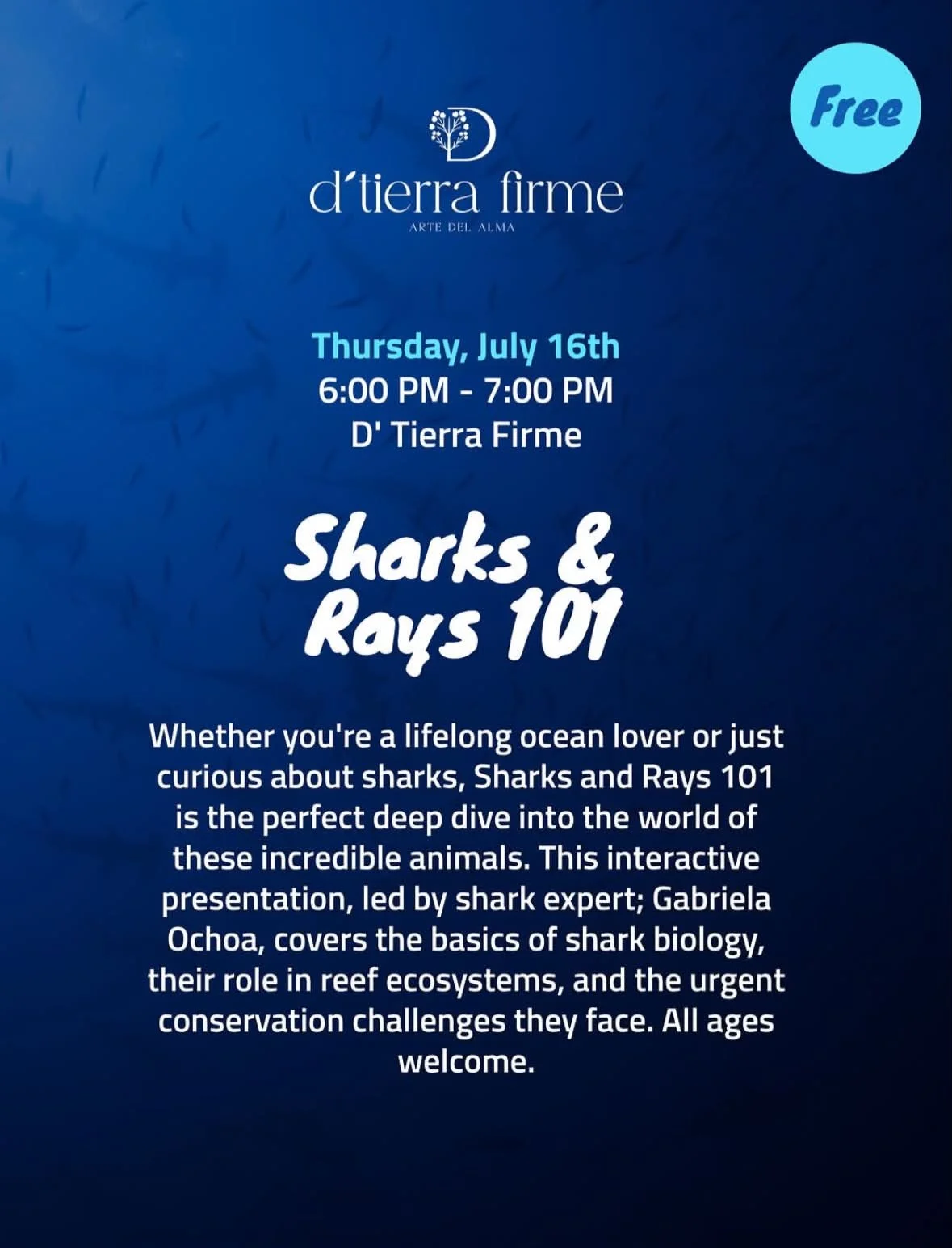 Sharks & Rays 101 Free Conservation Presentation in Roatán