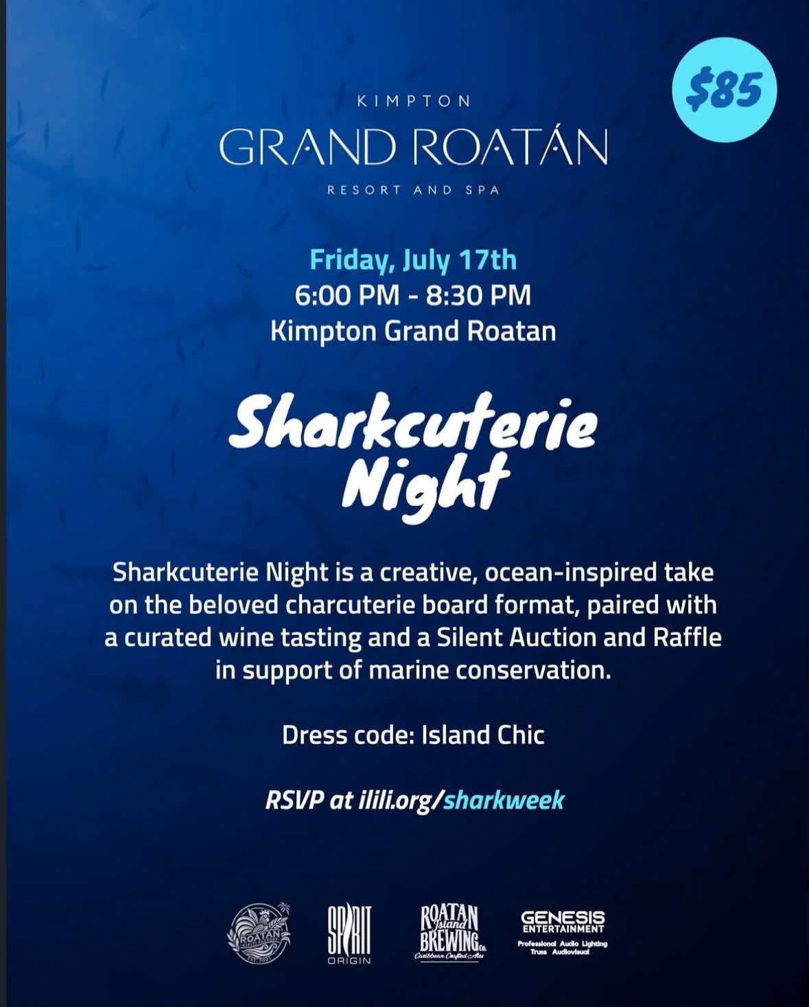 Sharkcuterie Night at Kimpton Grand Roatán