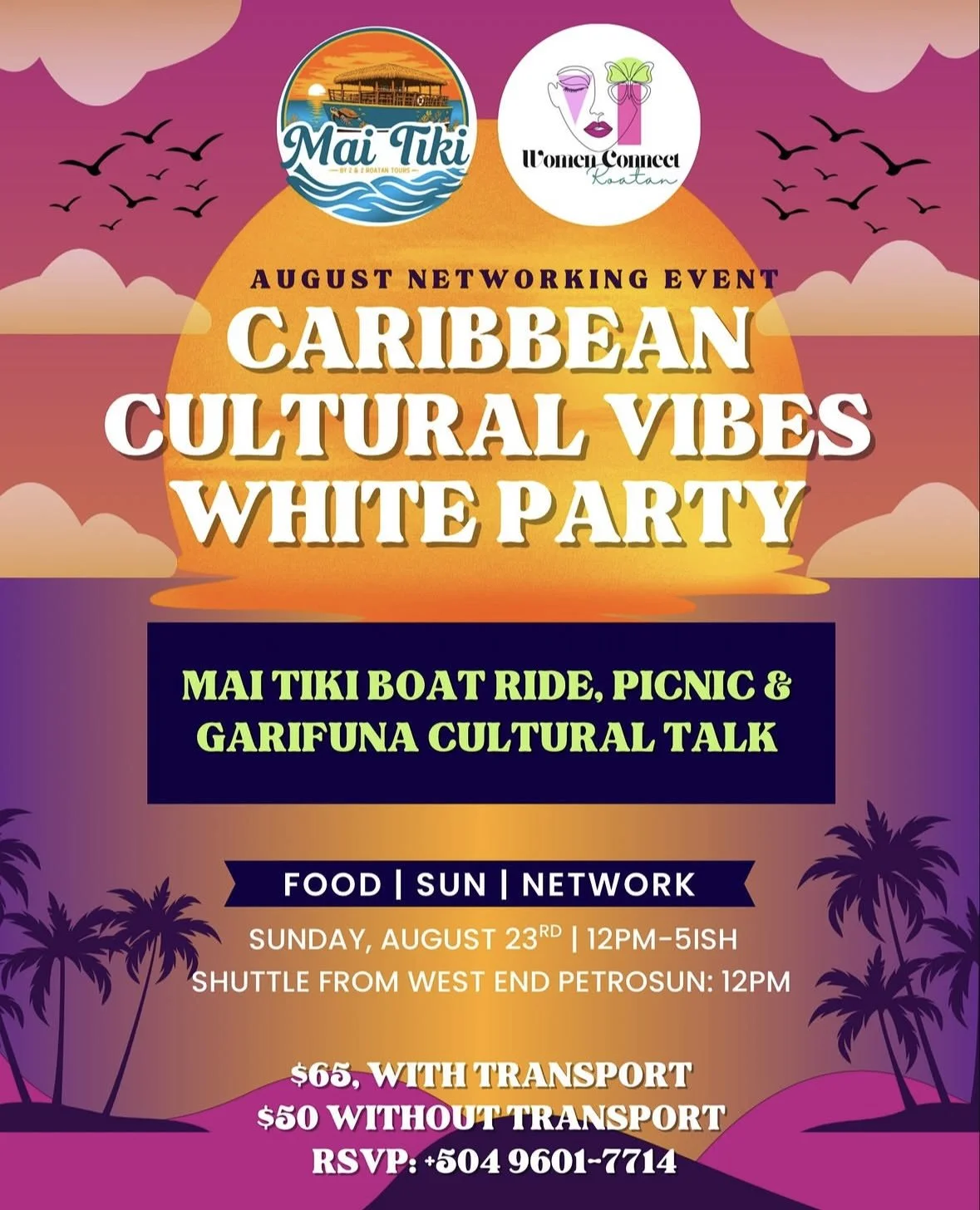 Caribbean Cultural Vibes White Party in Roatán: Network, Cruise & Celebrate Garifuna Culture