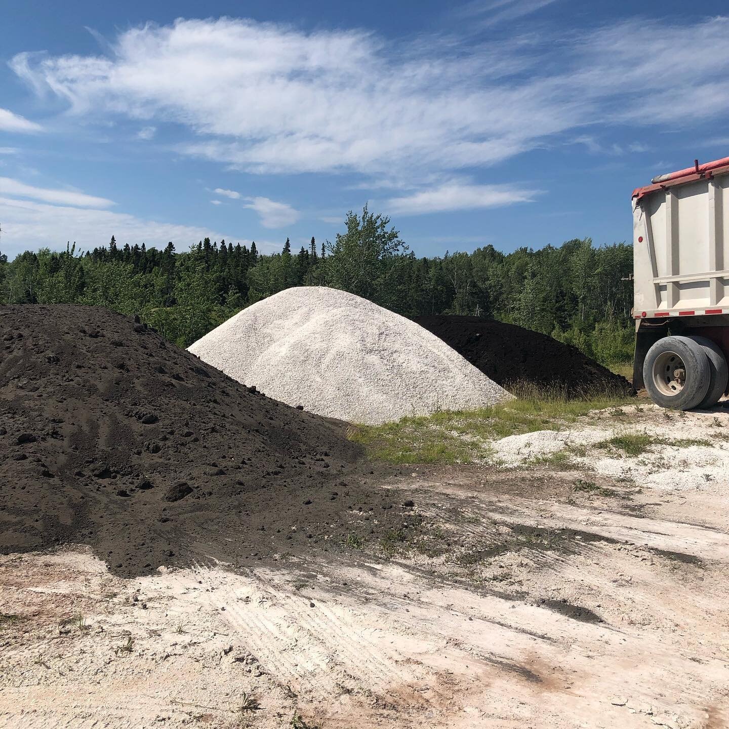 Sneak peak for Thursday #blueberry field tour! @jdirvinglimited wood ash, @HalifaxCDRecycl gypsum &amp; @pcwastemgmt compost for spreading demo!