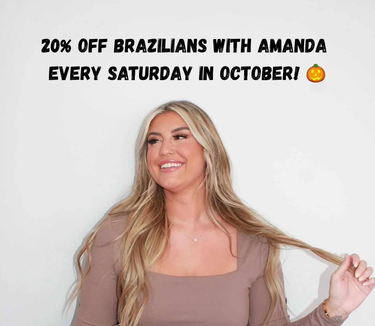 ✨ Don&rsquo;t forget! ✨ All month long, when you get an eyebrow wax, you&rsquo;ll also get a FREE brow tint &mdash; the perfect combo for fresh, defined brows 💁🏼&zwj;♀️

And every Saturday in October, enjoy 20% off Brazilians with Amanda 🎃