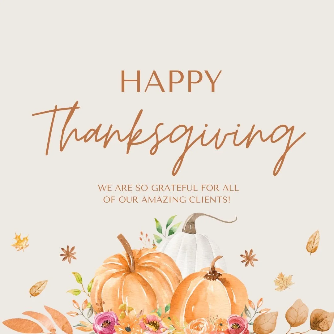 We are closed Thurs&ndash;Fri for Thanksgiving!
Feeling very thankful for our clients today &amp; always 🦃 

See you Saturday! 🧡
