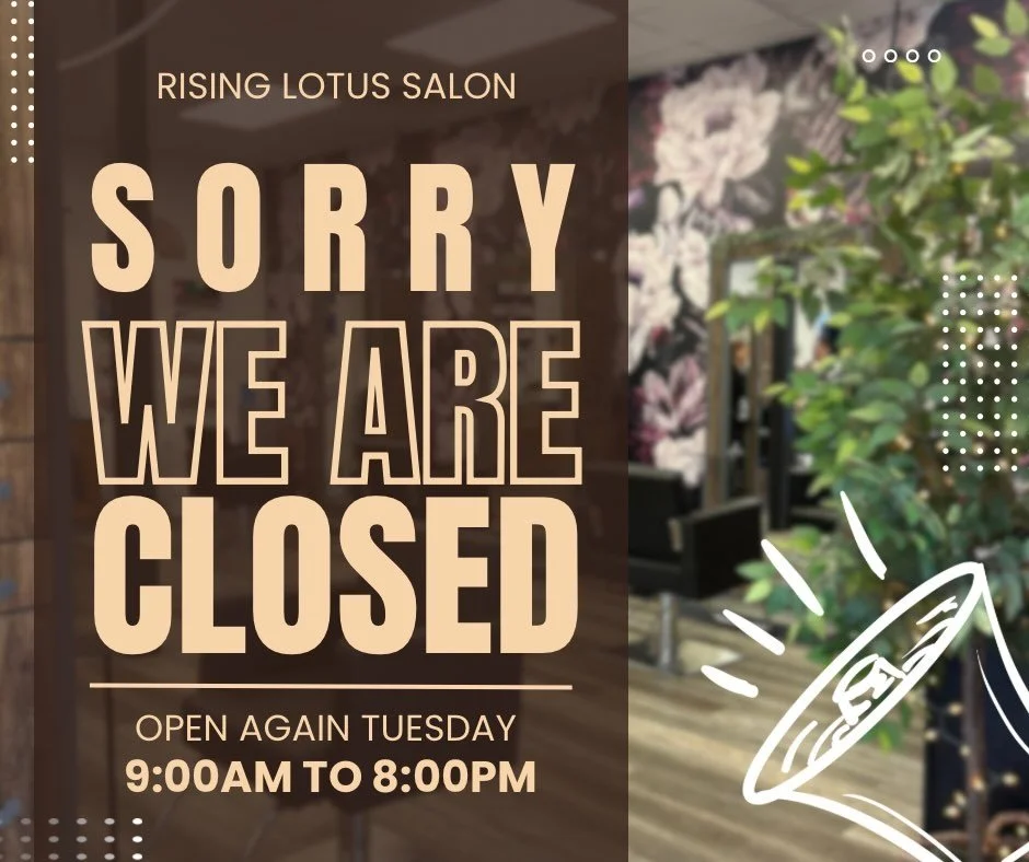 ✨ Memorial Day Weekend Update ✨
Rising Lotus Salon will be closed Saturday so our hardworking team can enjoy a well-deserved 3-day weekend with their loved ones. ❤️

We believe rest matters just as much as the hustle, and we&rsquo;re so grateful for 