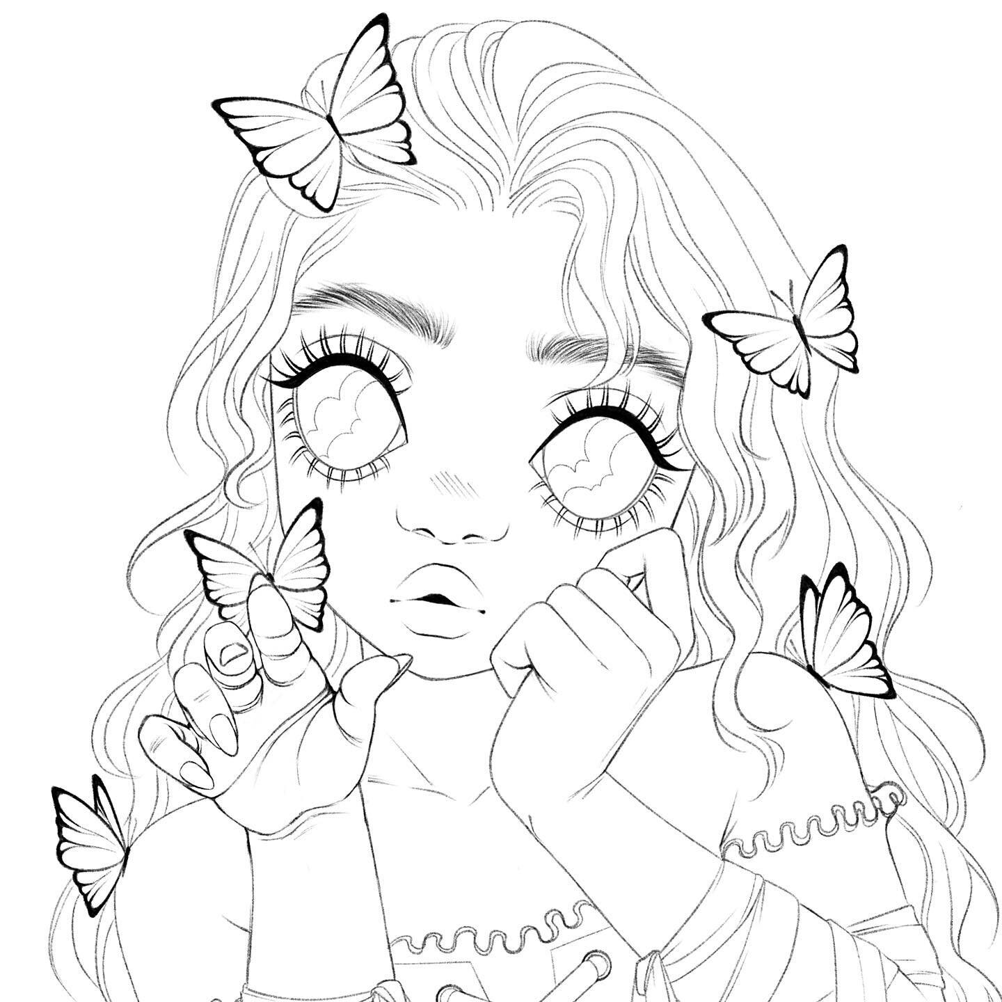 I&rsquo;ve been really wanting to make an artwork with butterflies lately so this is my most recent piece I&rsquo;ve been working on! I thought I would share just the linework with you, maybe you can guess the colors I&rsquo;ll use?? Hope you are all