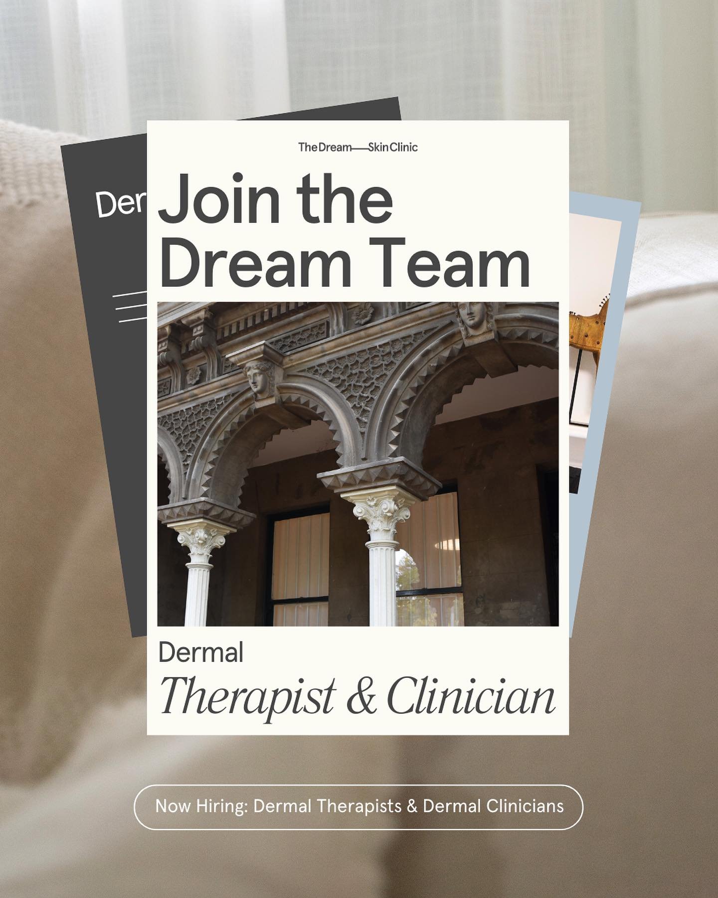 Join the Dream Team!

Are you genuinely passionate about skin and want to create life-changing transformations? If so, we&rsquo;d like to extend an invitation for YOU to join our exclusive team here at The Dream Skin Clinic!

Please send your cover l