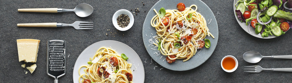 Italian food flat lay photography