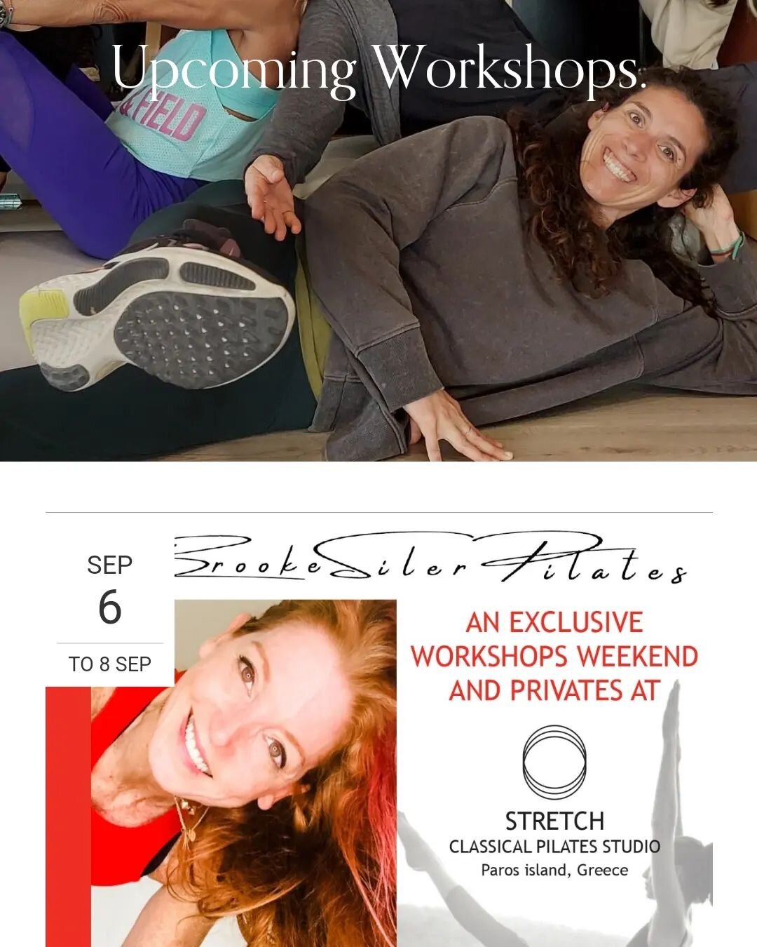 We are up and running!
Early bird bookings can now be taken through our Web page, so please visit

https://www.stretchpilates.gr/events-2-1

For more information on accommodation please email us at hello@stretchpilates.gr and we will provide you with