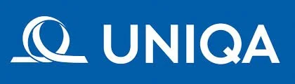 UNIQA Logo auf blauem Hintergrund