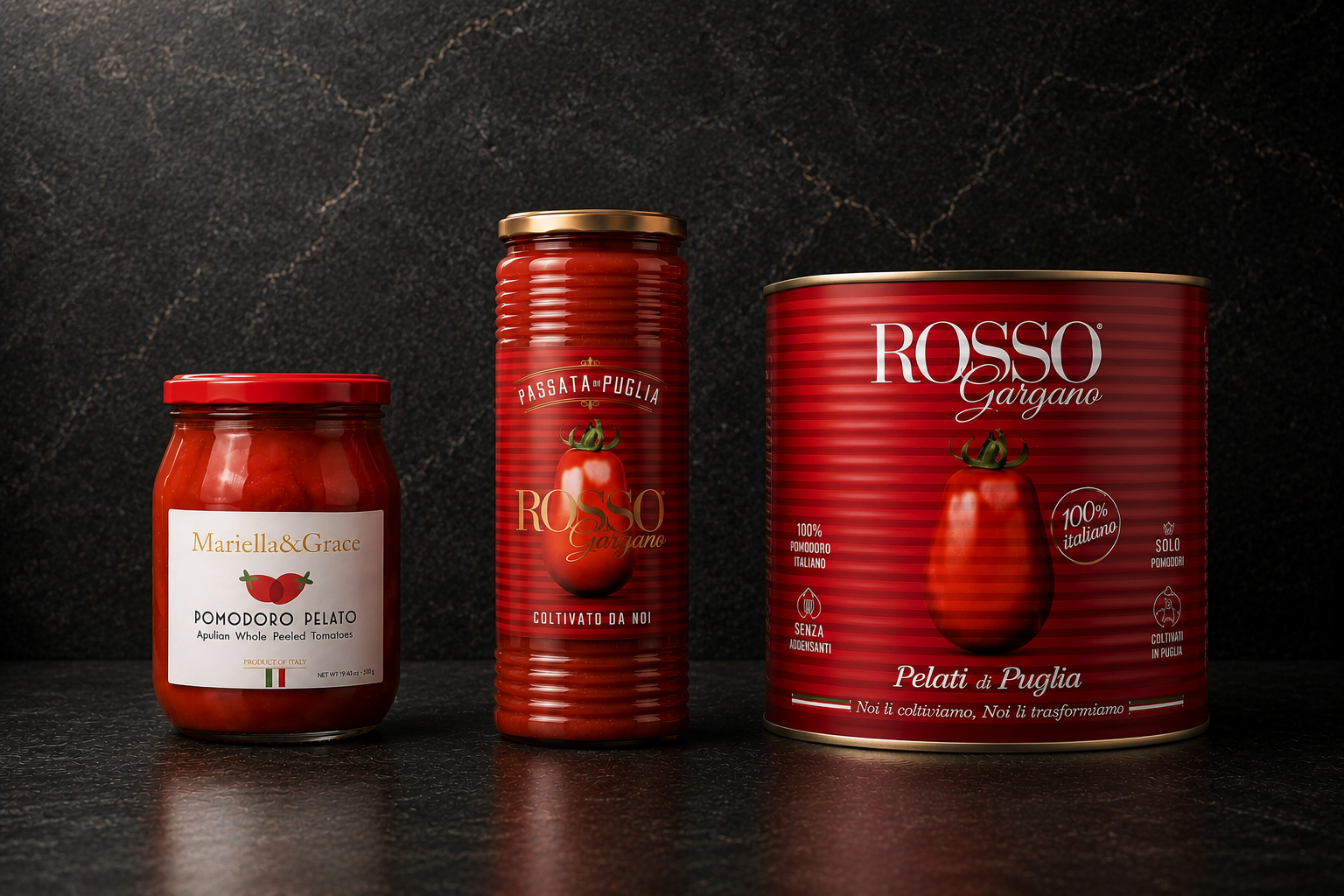 San Marzano tomatoes from Puglia, Italy.
