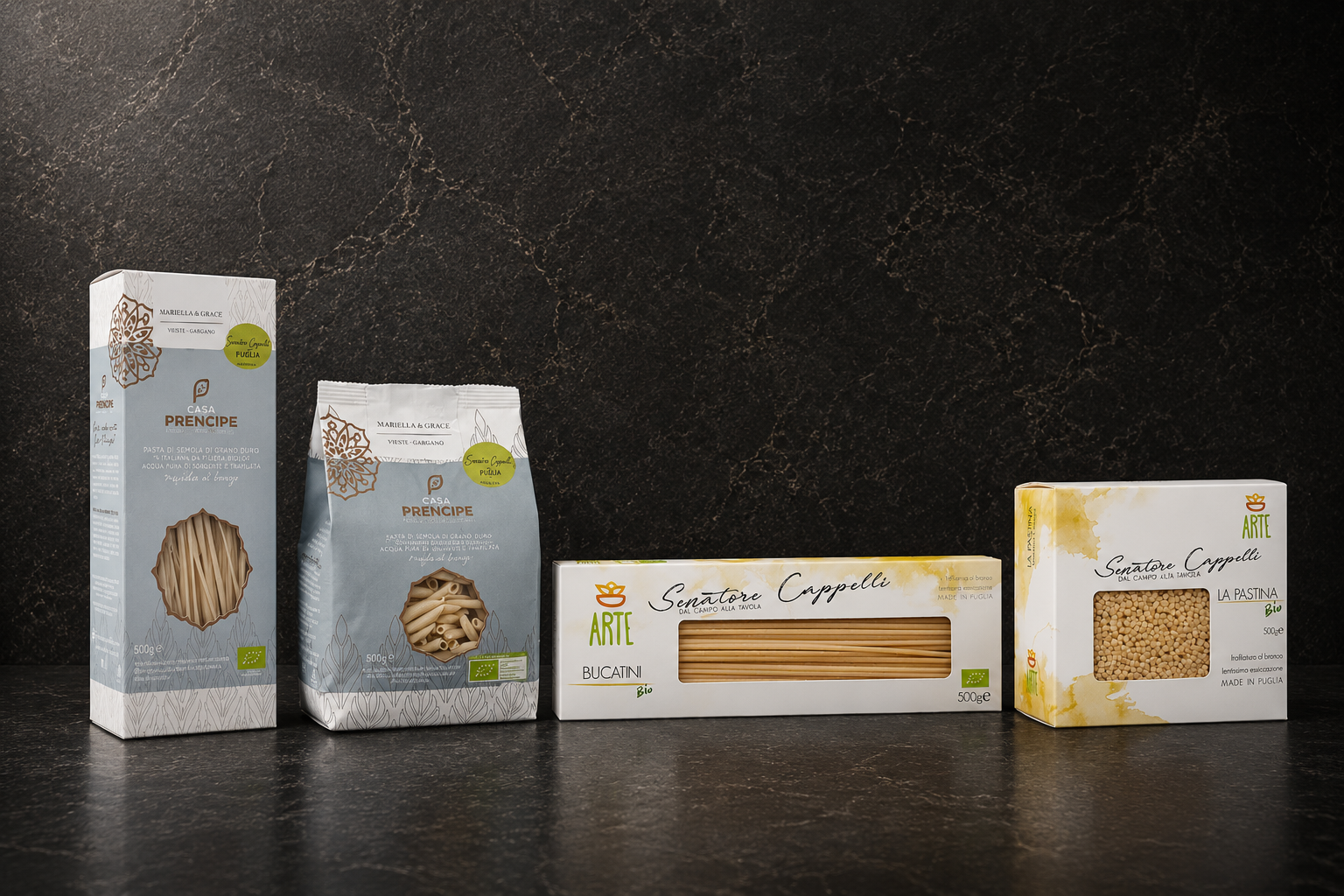 Italian Senatore Cappelli pasta from Puglia, Italy.