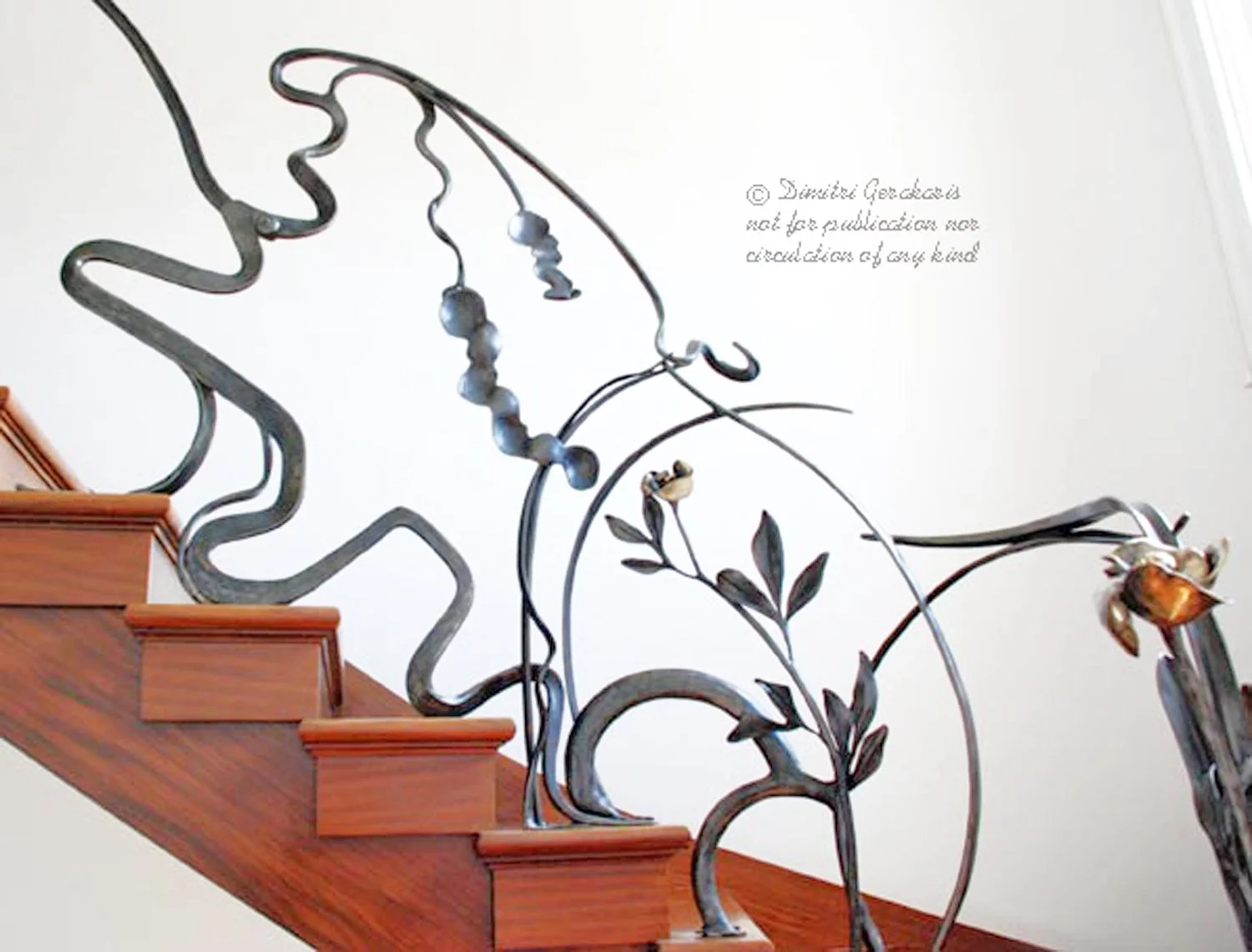  Mid railing plant forms appear such as the Peony, revered in China as “King of the Flowers”,  symbolic of nobility, beauty, and prosperity. 