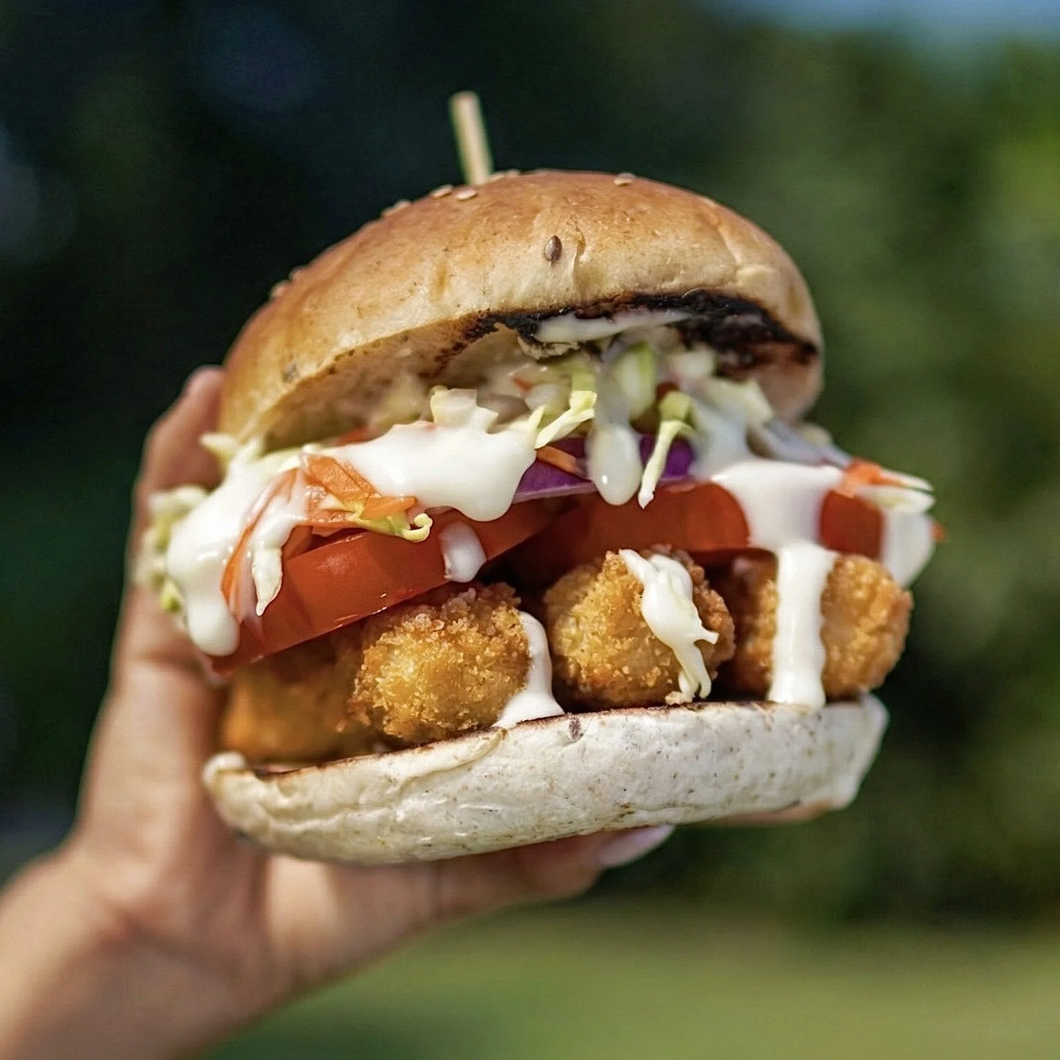 Crujitofu crispy burger with home made bun