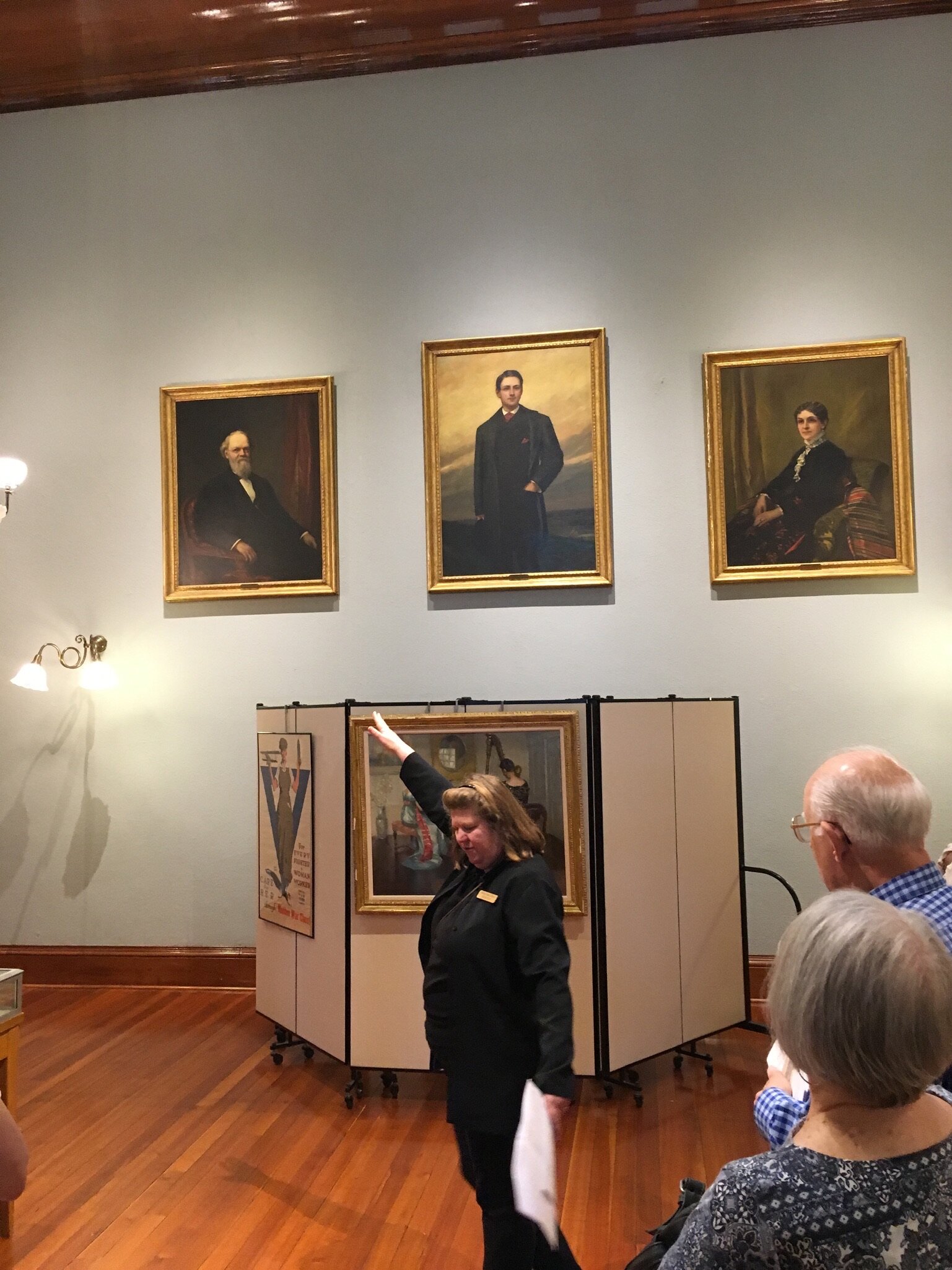 Dora St. Martin, Director and Curator, Malden Public LIbrary and Converse Memorial Building, gives a tour of the Art Galleries.