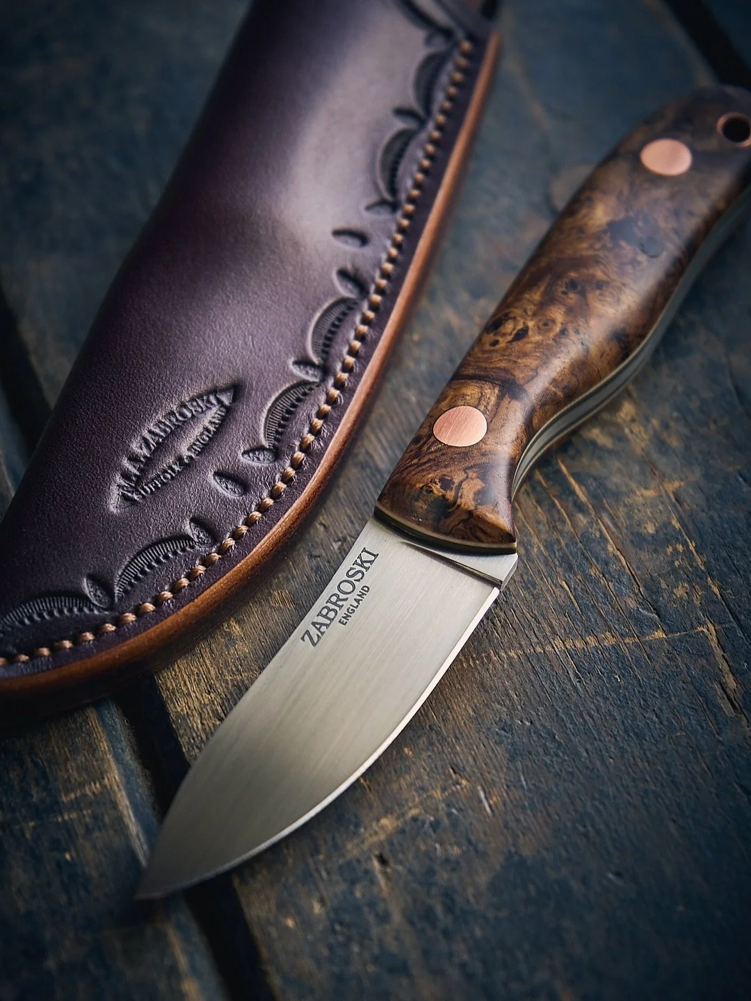 The Pocket Hunter

This design was the second model I made available to order as a &lsquo;house pattern&rsquo;, as a scaled down version of my ever popular Deerstalker.

The rounded pommel end is designed to sit comfortably within the palm. 

Shown h