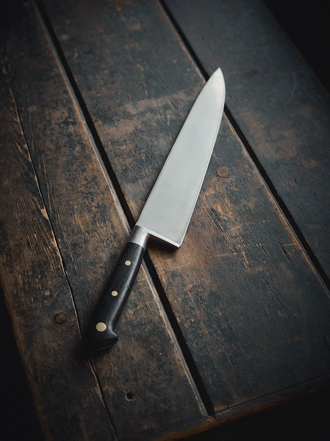 Special restoration project for a Mr Myers.

Two well used Sabatier&rsquo;s, passed down through the family and in need of full handle restoration. We opted for stabilised Bog Oak to preserve the original black colour scheme, but with a more refined 