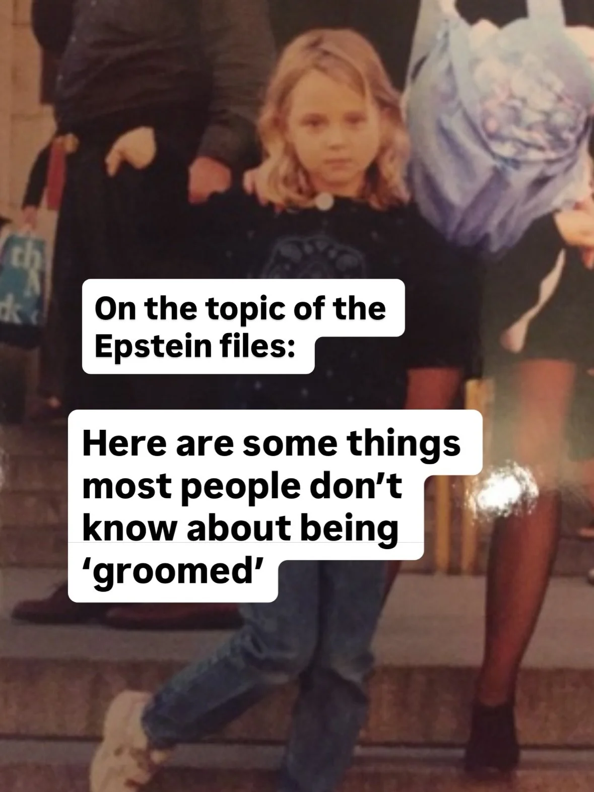 Definition of grooming, for those who don&rsquo;t know( a lot of us don&rsquo;t!):

Grooming happens when a person or group of people builds an emotional connection with someone they&rsquo;ve targeted with the purpose of exploiting them for their own