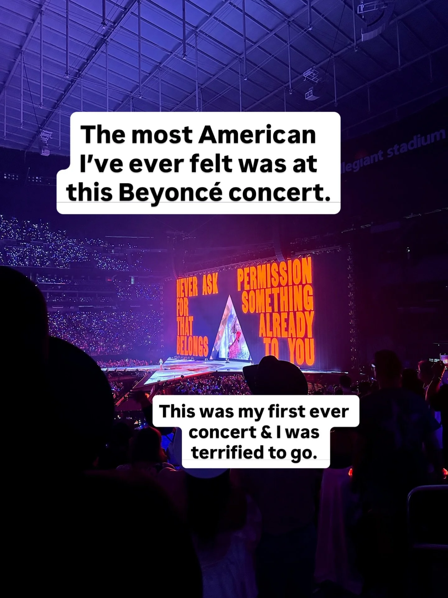 Thank you @beyonce. You art is everything. 

#beyonce #beyonc&eacute; #beyonceknowles #cowboycartertour #beyoncelasvegas #immigrant #undocumentedimmigrants #destinyschild #beyoncelasvegas #allegiantstadium #cowboycarter #america #theunitedstates
