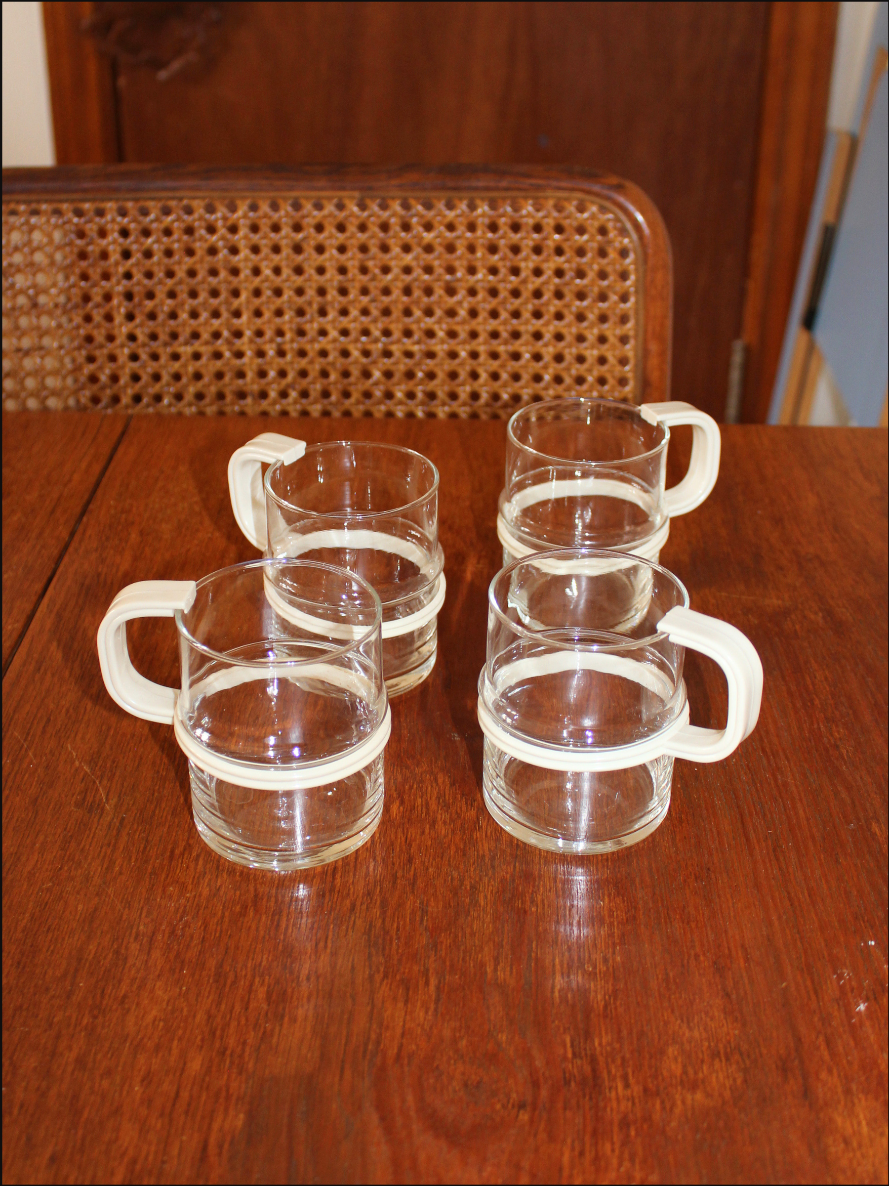 Space Age Glass Mugs — Set of 4