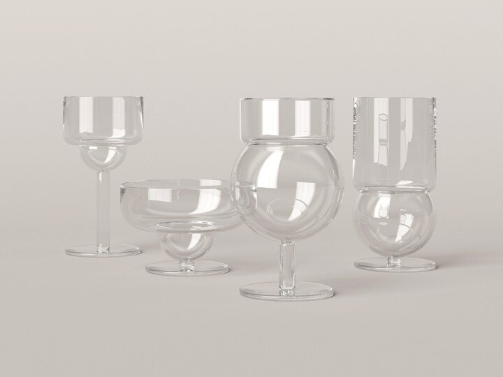 sferico glassware set designed by Joe Colombo in 1968