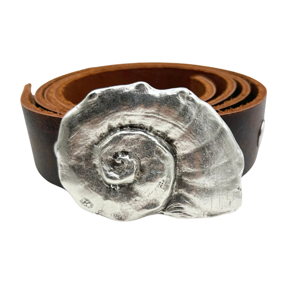 Silver Nautilus Belt Buckle