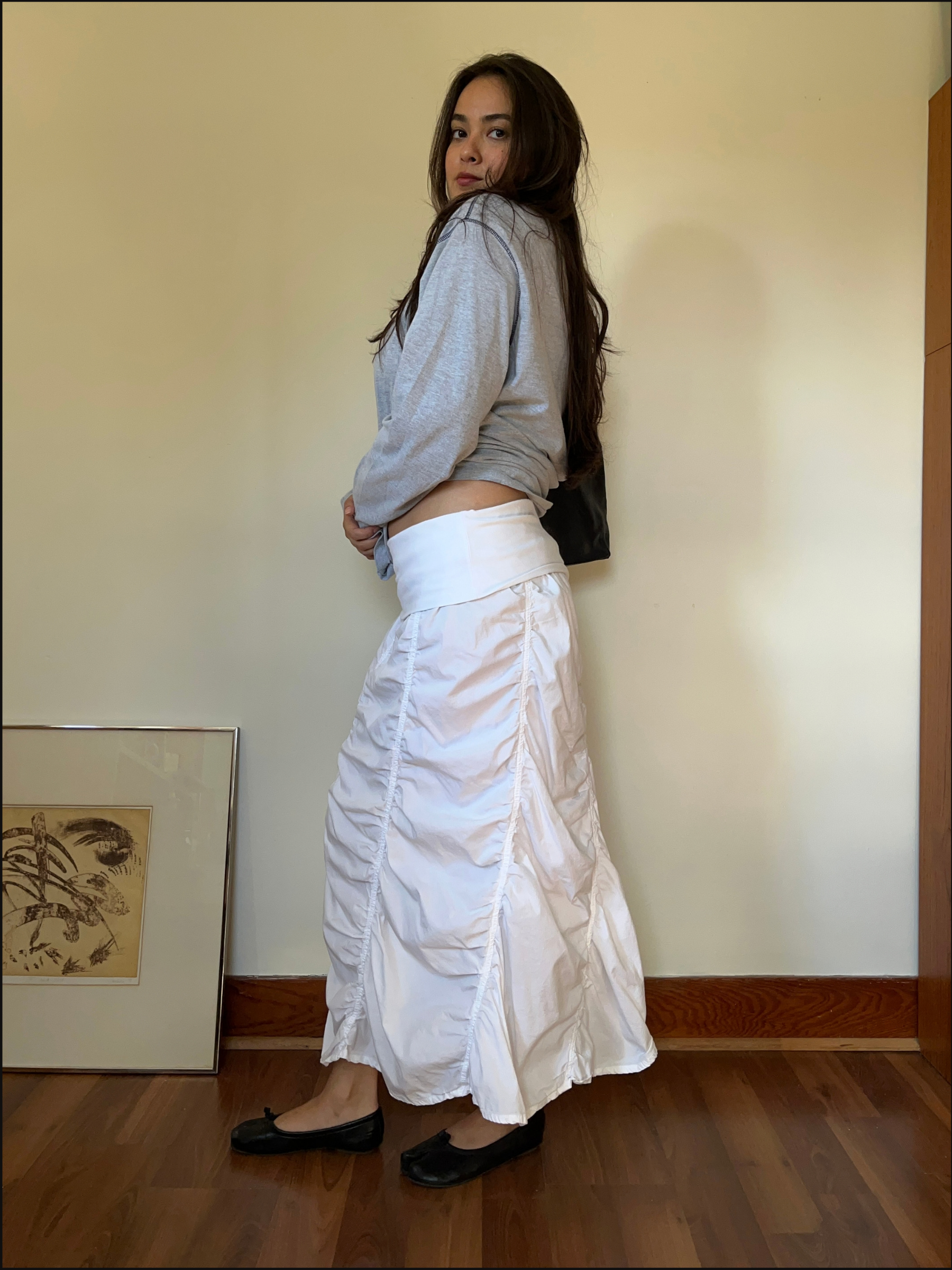 Ruched Cotton Skirt — 36-40" Waist