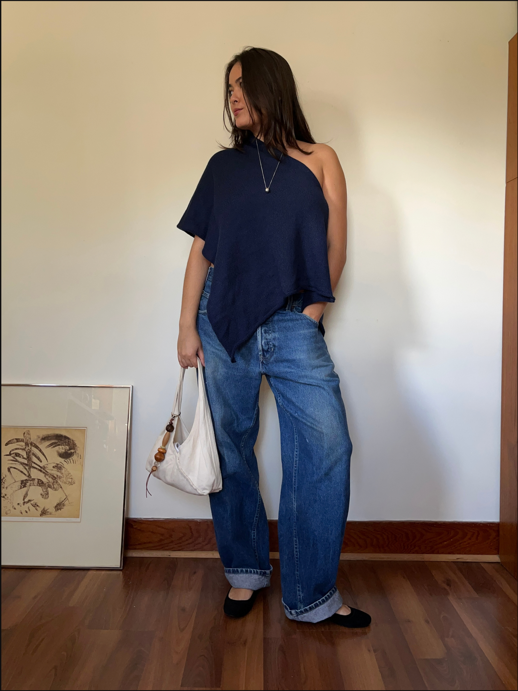 Cotton Knit Poncho
